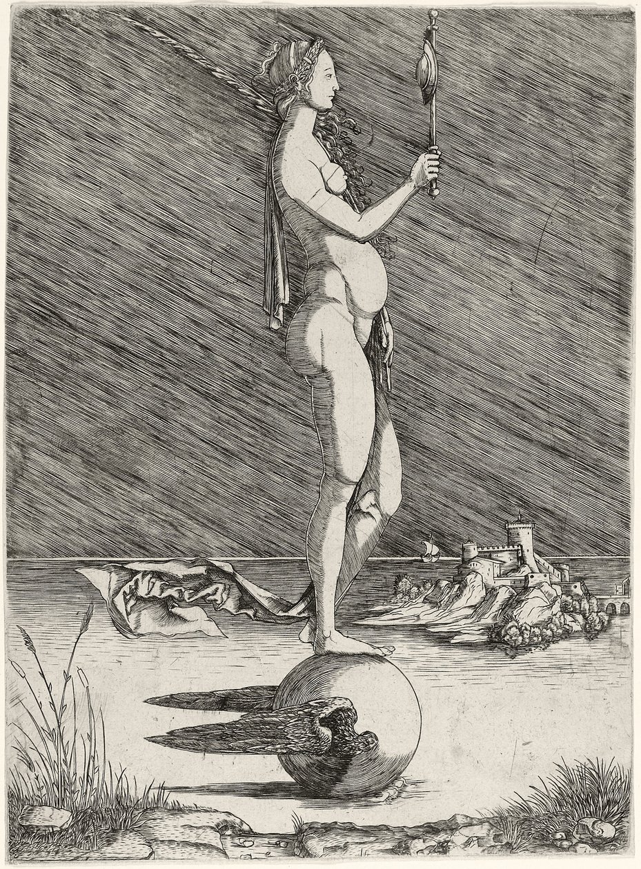फॉर्च्यून सेलिंग ऑन ए विंग्ड ग्लोब, c.1510-15 द्वारा 1515 के मास्टर
