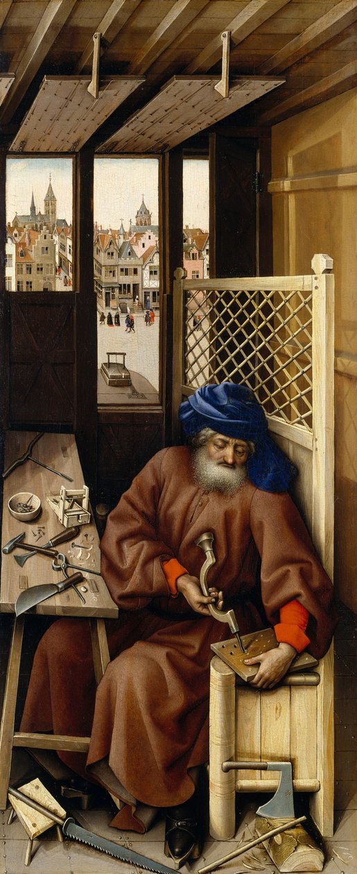 एनालिनेशन ट्रप्टिक (मेरोड अल्टारपीस), c.1427-32 (ओक पर तेल) द्वारा Flémalle के मास्टर