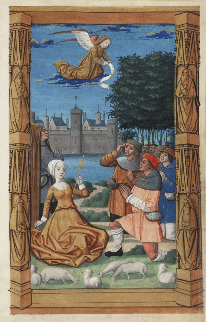 घंटे की किताब से चरवाहों की घोषणा, c.1485 द्वारा गिलौम लैम्बर्ट के मास्टर
