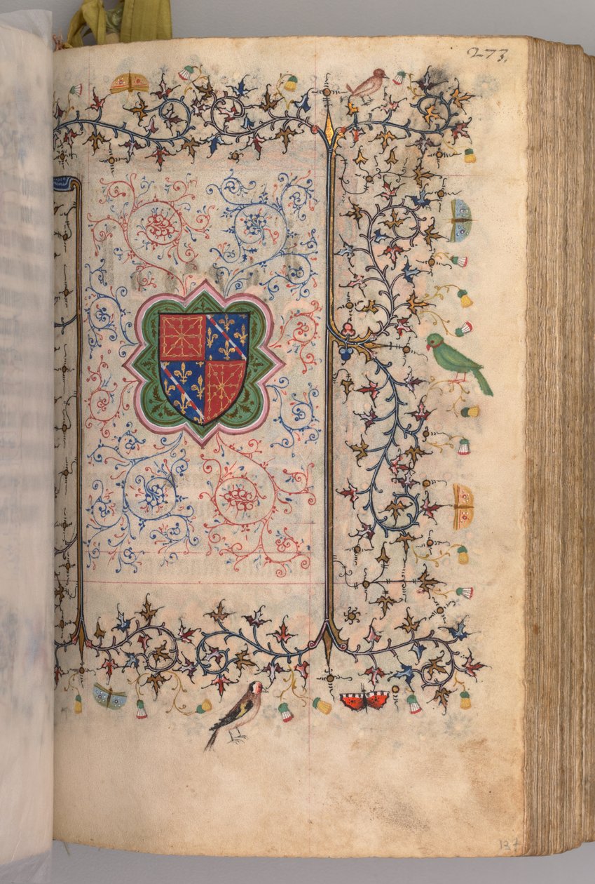 ऑवर्स ऑफ द चार्ल्स नोबल, किंग ऑफ नवरे 1361-1425: फॉल। 137r, हथियारों का कोट ..., सी। 1405। द्वारा ब्रसेल्स के प्रारंभिक और एसोसिएट्स के मास्टर