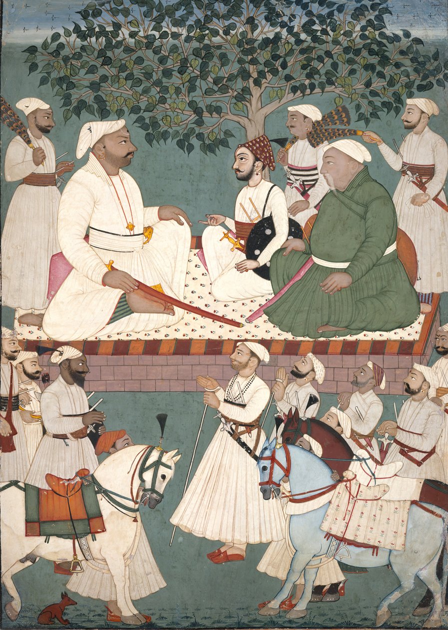 Maharaja Sidh Sen Receiving an Embassy, ca. 1700-10.  द्वारा मंडी भवन के मास्टर