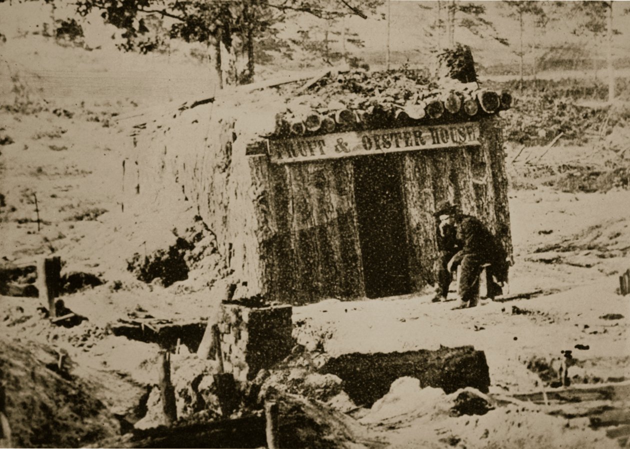 पीटर्सबर्ग लाइन, 1861-65 पर बमप्रूफ रेस्तरां द्वारा मैथ्यू बी ब्रैडी