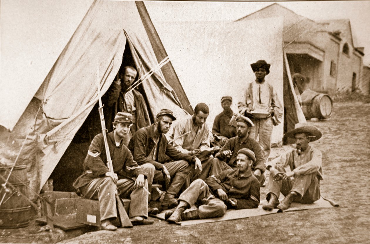 समर कैंप सीन, 1861-65 द्वारा मैथ्यू बी ब्रैडी