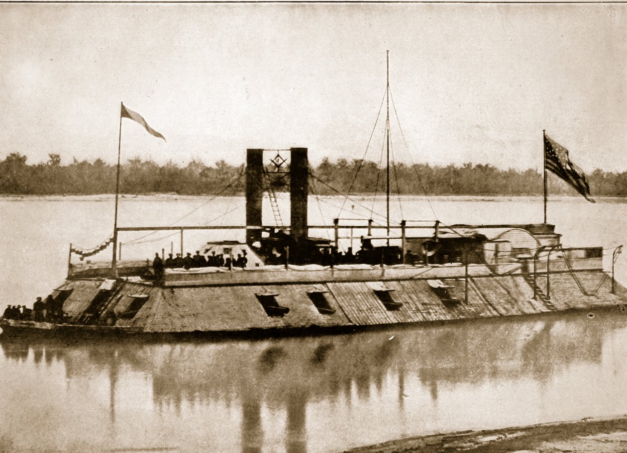 1861 में अमेरिका में निर्मित फर्स्ट आयरनक्लाड गनबोट द्वारा मैथ्यू बी ब्रैडी
