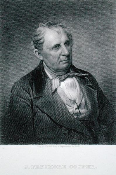 जेम्स फेनिमोर कूपर (1789-1851), हेनरी ब्रायन हॉल (1808-84) द्वारा एक डगुएरियोटाइप (उत्कीर्णन) के बाद उकेरा गया द्वारा मैथ्यू (बाद में) ब्रैडी