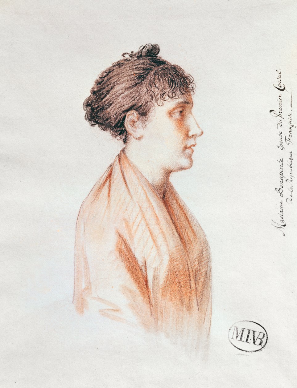 मैडम बोनापार्ट (1763-1814), 18 जुलाई 1803 को एंटवर्प में &39;बोनापार्ट की एंट्री, पहला कंसल&39; का अध्ययन (वर्साय) 1803-07 (कागज पर लाल चाक) द्वारा मैथ्यू इग्नेस वैन ब्री