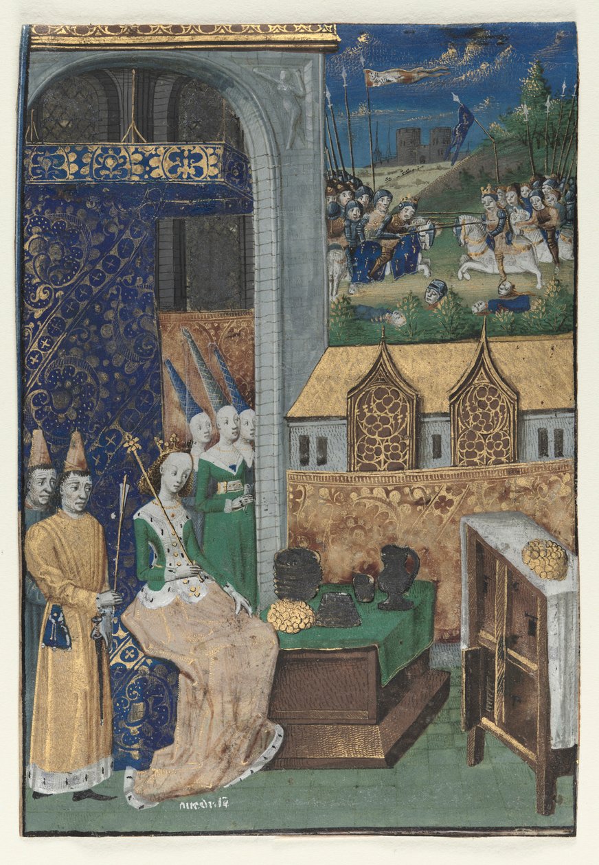 Boccaccios Des Cleres et nobles महिलाओं से एकल लघु उभार: रानी मेडुसा ..., c। 1470। द्वारा Matre फ़्राँस्वा
