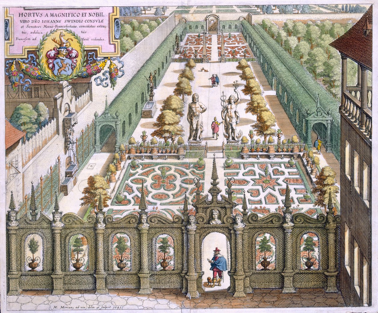 थिओडोर डी ब्राय (1528-98) द्वारा &39;फ्लोरिलेगियम रेनोवाटम&39; से गार्डन ऑफ बर्गमीस्टेर शव्ड, 1641 प्रकाशित द्वारा मटौज द यंगर मेरियन