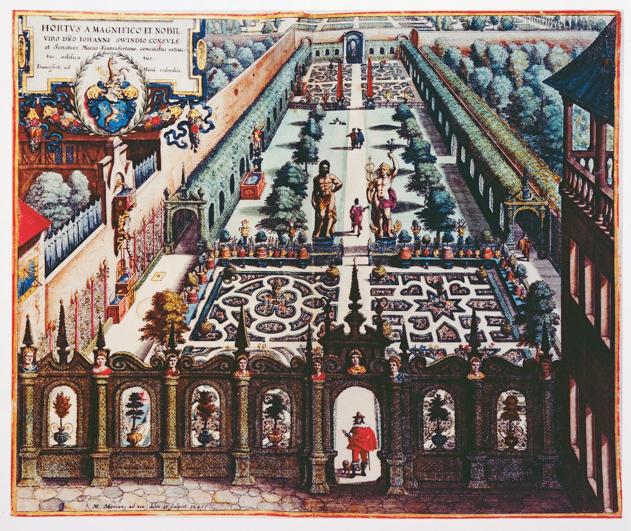 थिओडोर डे ब्राय (1528-98) द्वारा &39;फ्लोरिलेगियम रेनोवाटम&39; से गार्डन ऑफ बर्गमीस्टार शव्ड, 1641 द्वारा मटौज द यंगर मेरियन