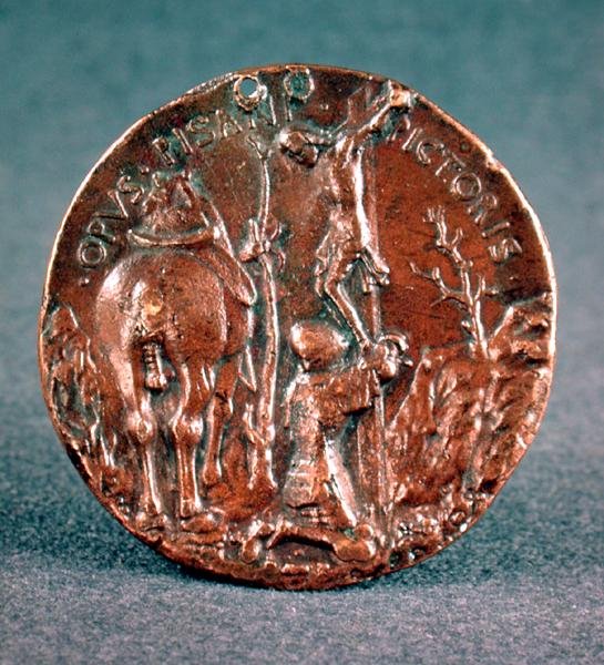 सिगिस्मंडो पंडोल्फो माल्टास्टा (1417-68) का पदक (उल्टा), क्रूस का चित्रण, 1446 (165742 के दौरान देखें) द्वारा मत्तेओ दी एंड्रिया डे पास्टी