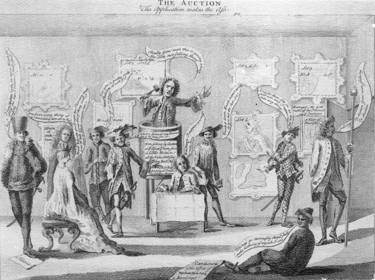 नीलामी, c.1756 द्वारा मैथ्यू या मैथियस डार्ली