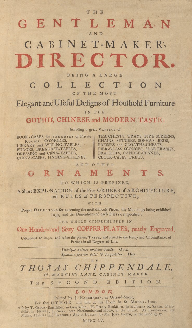 सज्जन और कैबिनेट-निर्माता के निदेशक, 1755 द्वारा मैथ्यू डार्ली