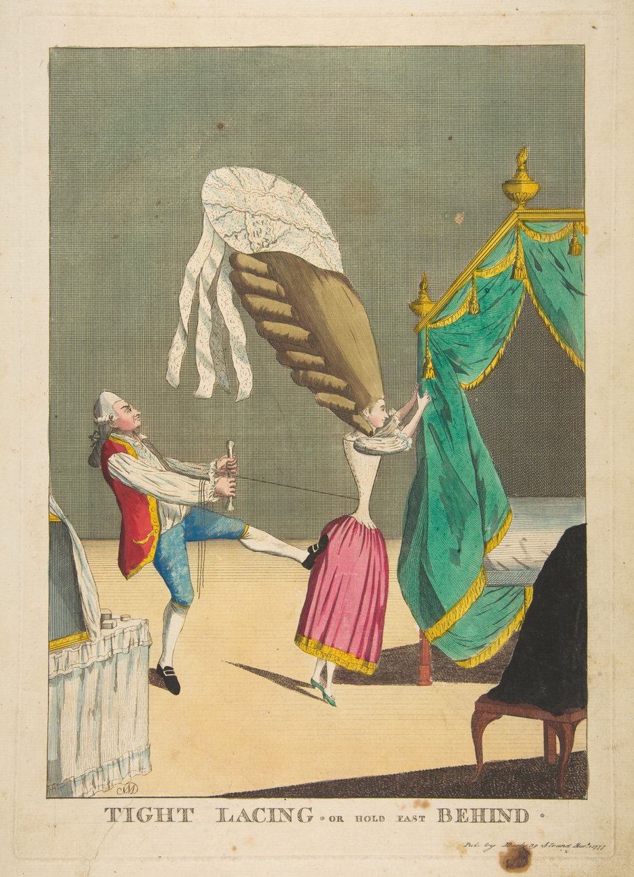 टाइट लेसिंग या होल्ड फास्ट बिहाइंड, 1 मार्च, 1777। द्वारा मैथ्यू डार्ली