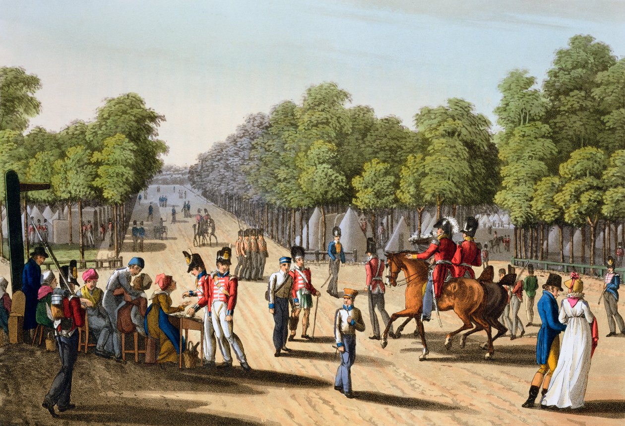 Bois de Boulogne, पेरिस, 1815 1817 में ब्रिटिश सेना का पड़ाव द्वारा मैथ्यू डबबर्ग