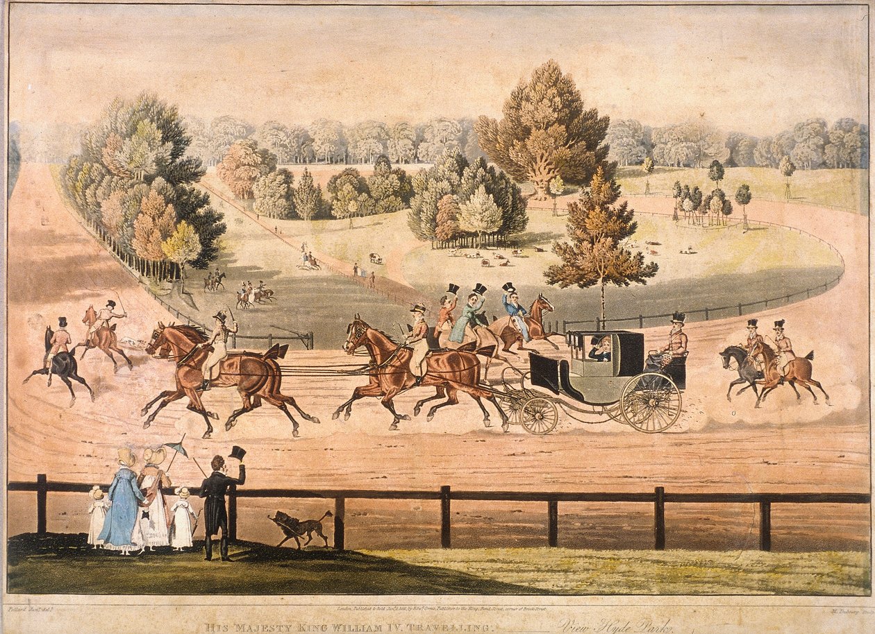 किंग जॉर्ज चतुर्थ हाइड पार्क, लंदन, 1831 से सवारी करते हुए द्वारा मैथ्यू डबबर्ग