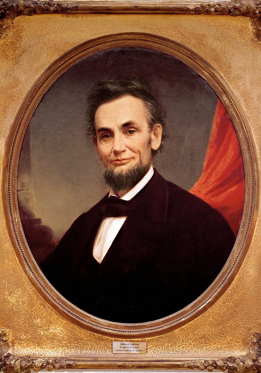 अमेरिकी राष्ट्रपति अब्राहम लिंकन का पोर्ट्रेट (1809-1865) द्वारा मैथ्यू विल्सन
