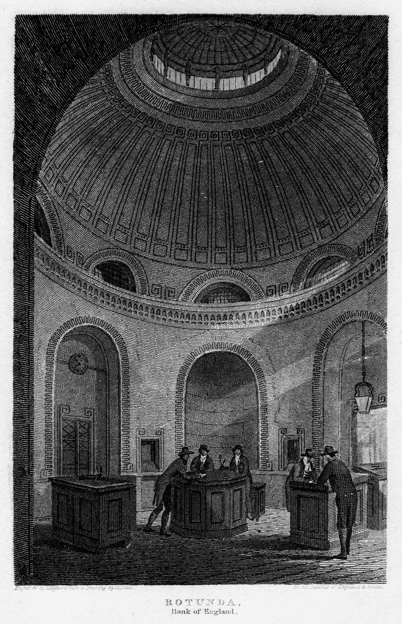 रोटुंडा, बैंक ऑफ इंग्लैंड, सिटी ऑफ लंदन, 1816। द्वारा मैथ्यू