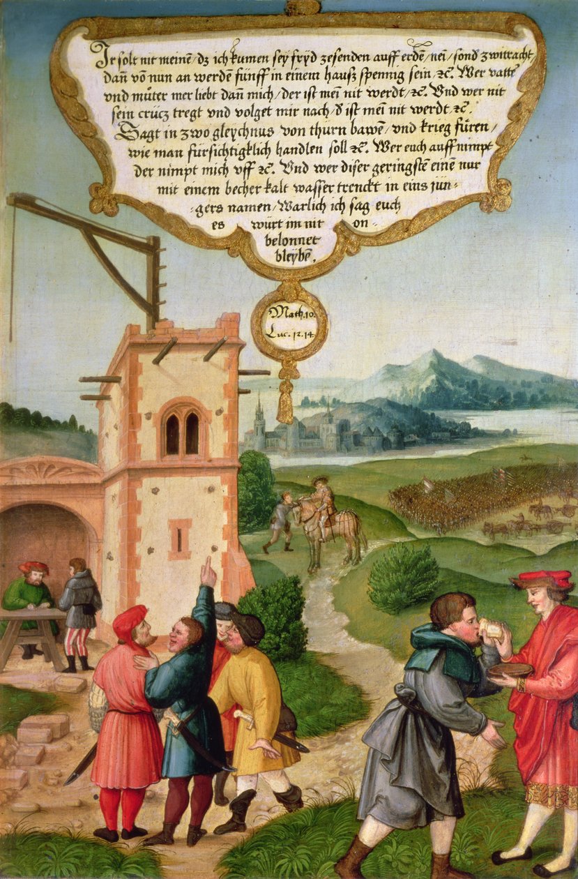 &39;जो कोई इनमें से एक को भी एक कप ठंडा पानी देता है, क्योंकि वह एक शिष्य है, मैं आपको बताता हूं, वह अपना प्रतिफल नहीं खोएगा&39; (मत्ती 10, लूका 12 v.14), मसीह के उपदेश से दृष्टांत द्वारा मथायस गेरुंग या गेरौस