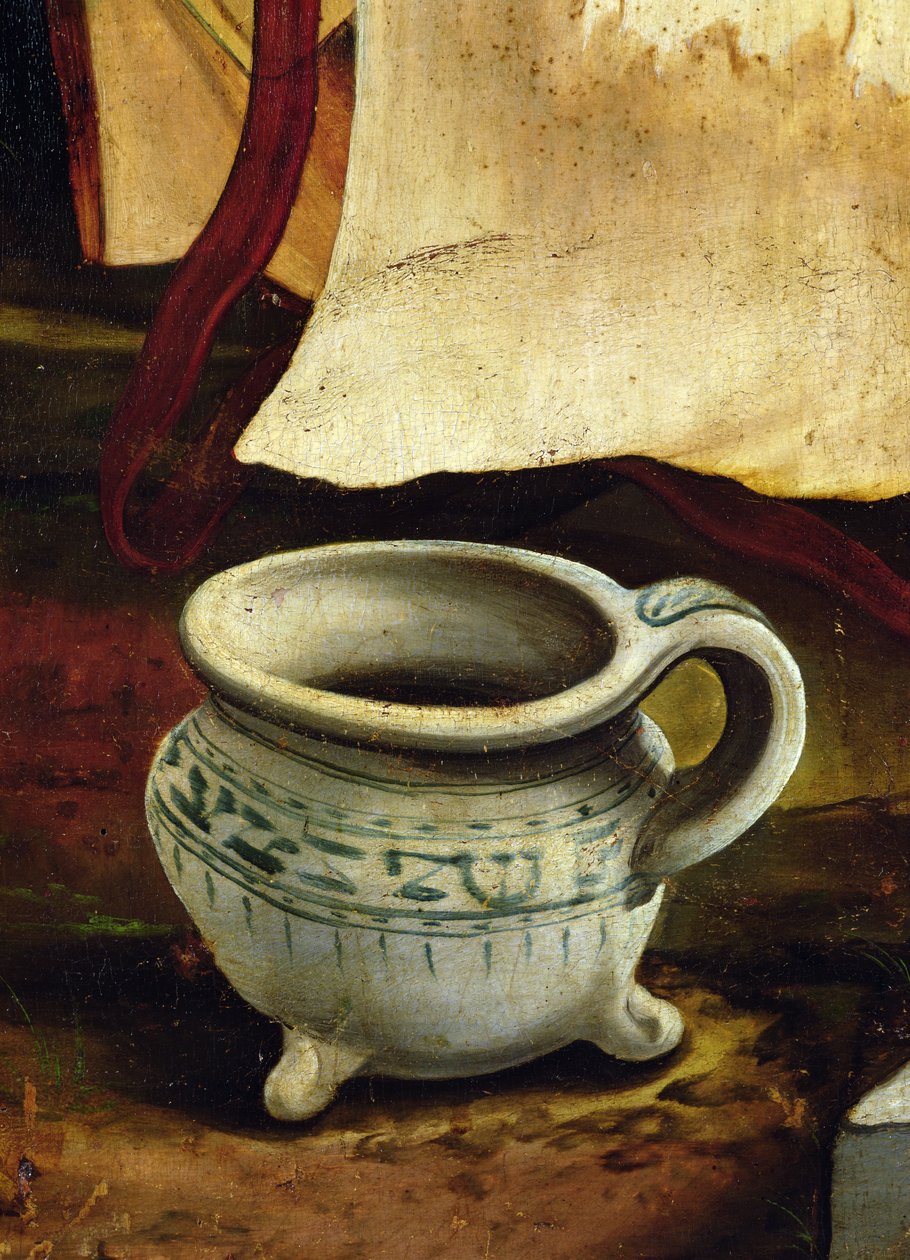 एक चैम्बर पॉट का विस्तार इसेनहाइम वेपरपीस के बाहरी दृश्य, बाहरी पंख, c.1512-1516, तेल ऑन पैनल द्वारा मथायस ग्रुनेवाल्ड
