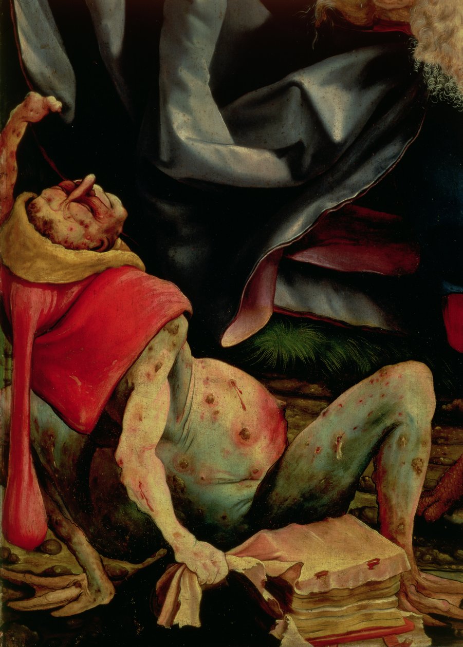 पीड़ित आदमी, Isenheim Altarpiece के रिवर्स से विस्तार, c.1510-15 द्वारा मथायस ग्रुनेवाल्ड