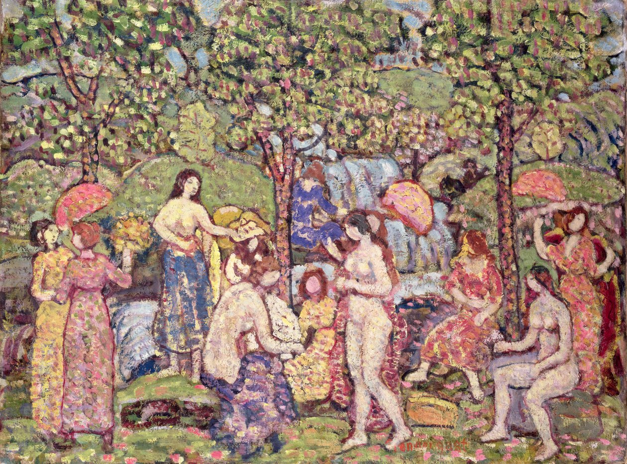 Idyll, Nudes in a लैंडस्केप, 1913-15 द्वारा मौरिस ब्राजील प्रेंडरगैस्ट