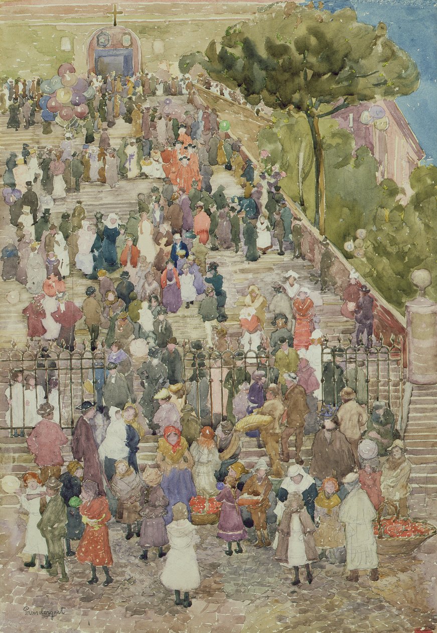 सांता मारिया आराकोली के कदम, रोम, c.1898-99 (कागज पर wc) द्वारा मौरिस ब्राजील प्रेंडरगैस्ट