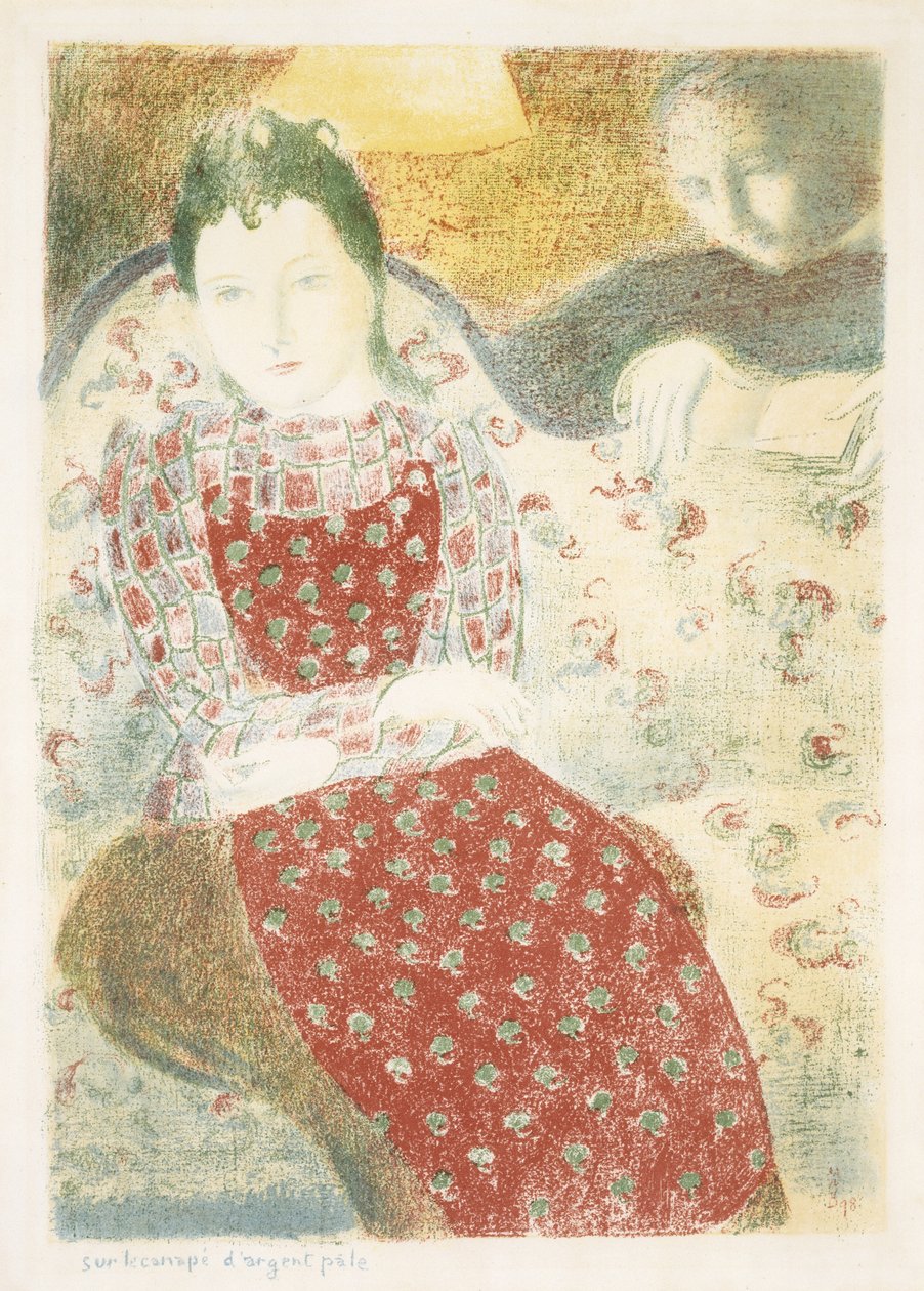 सुर ले कनप डारजेंट पेल (पेल सिल्वर काउच पर), 1898 (विंग पेपर पर रंगों में लिथोग्राफ) द्वारा मौरिस डेनिस
