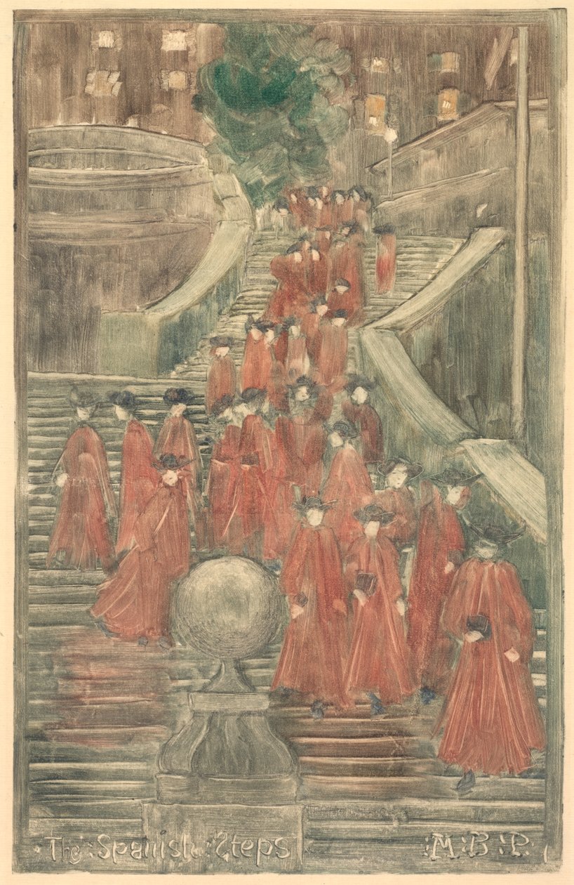 स्पैनिश स्टेप्स, 1898-1899। द्वारा मौरिस ब्राजील प्रेंडरगैस्ट