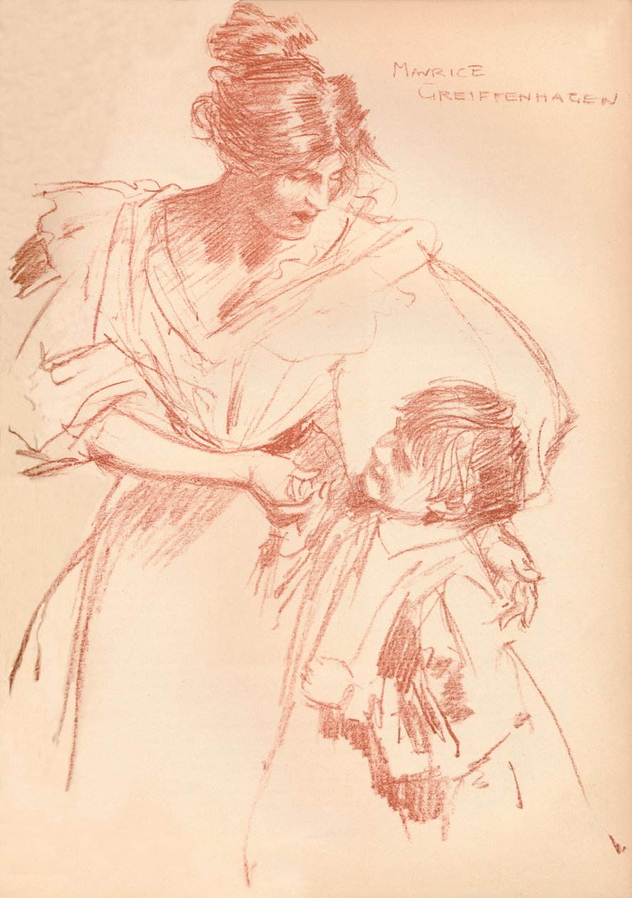 माँ और बच्चे, c1897, 1897 द्वारा मौरिस ग्रिफ़ेनहेगन