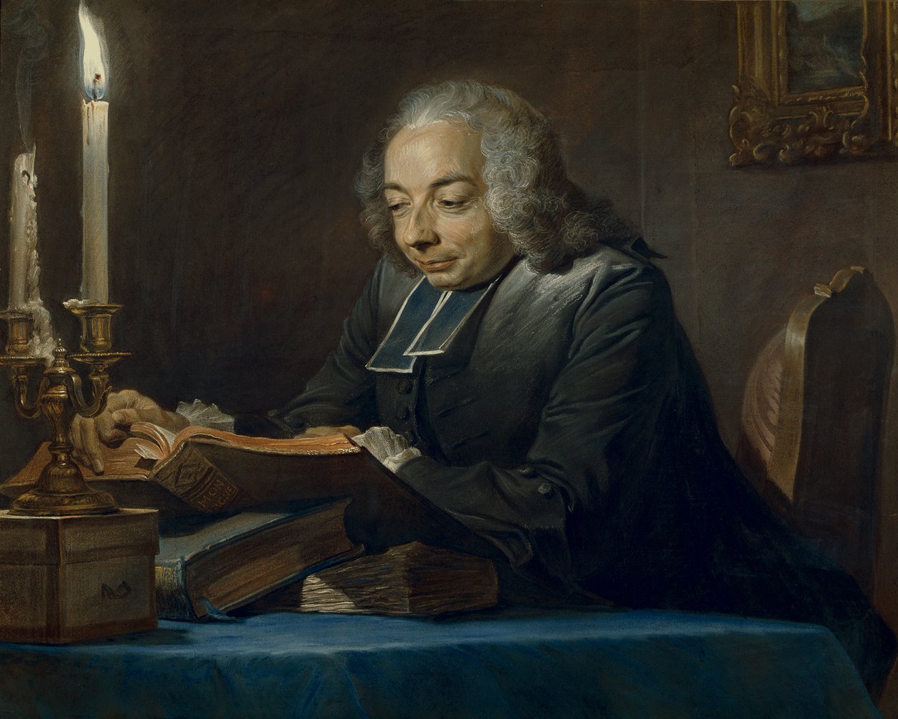 अब्बे जीन-जैक्स ह्यूबर, 1742 (पेस्टल) द्वारा मौरिस क्वेंटिन डी ला टूर