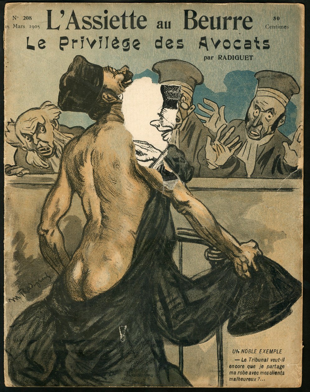 "L'Assiette au Beurre", संख्या 208, रंगों में व्यंग्य का कवर द्वारा मौरिस रेडिगेट