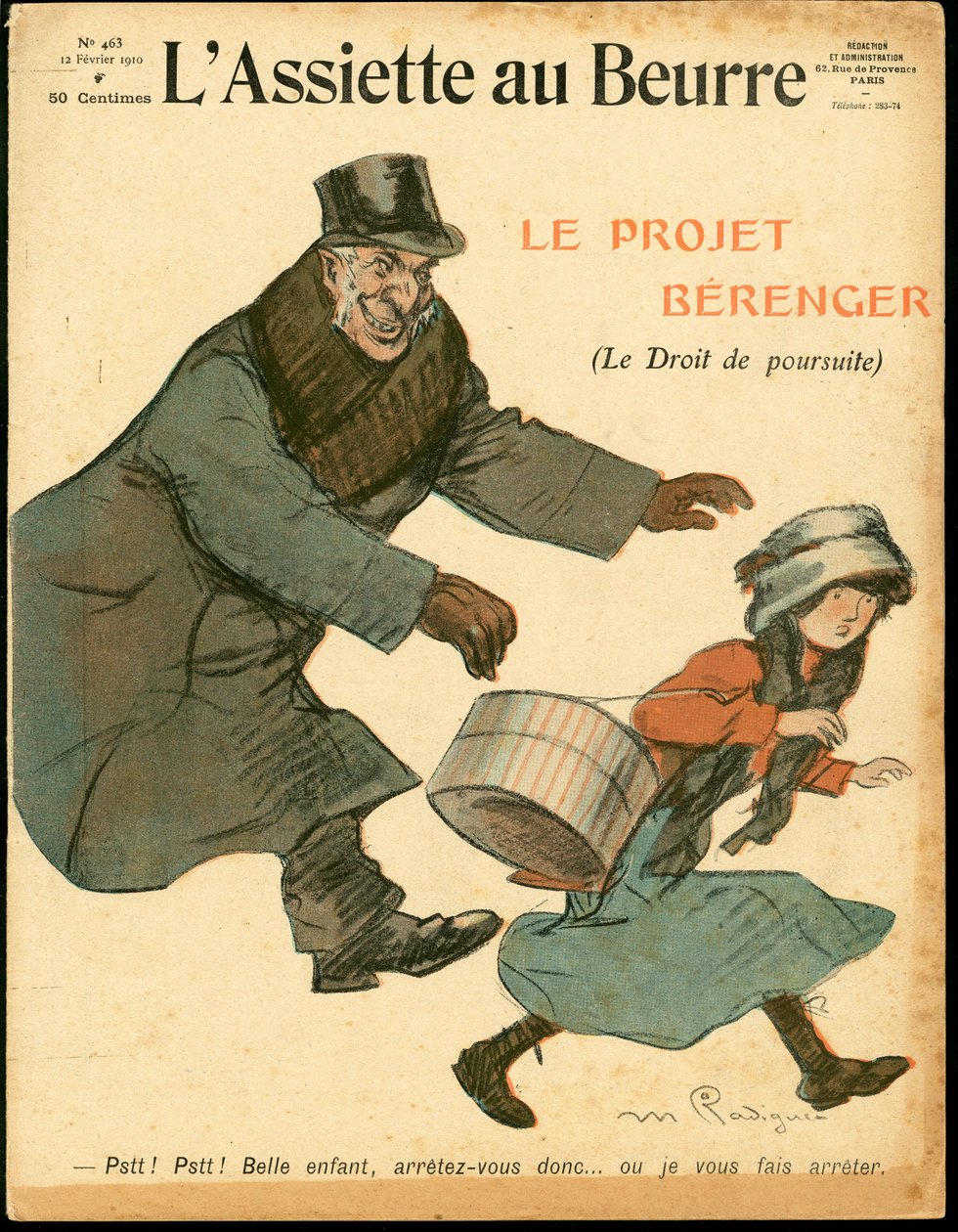 "L'Assiette au Beurre", संख्या 463, रंगों में व्यंग्य का कवर द्वारा मौरिस रेडिगेट