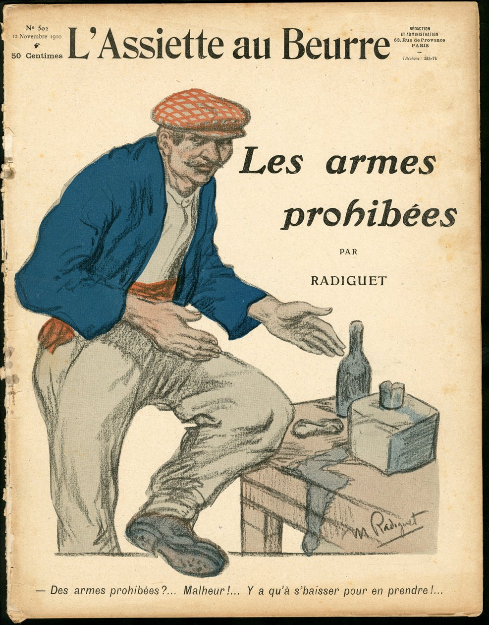 "L'Assiette au Beurre", संख्या 502, रंगों में व्यंग्य का कवर द्वारा मौरिस रेडिगेट