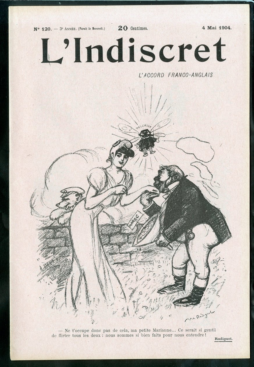 "" L'Indiscret"" का कवर, नंबर 1, B & W . में व्यंग्य द्वारा मौरिस रेडिगेट