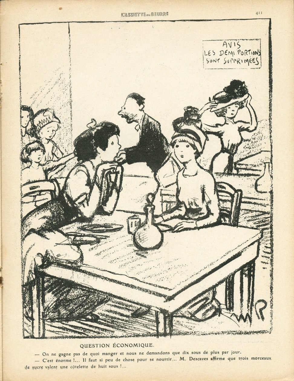 L'Assiette au Beurre, संख्या 494, B&W . में व्यंग्य द्वारा मौरिस रेडिगेट