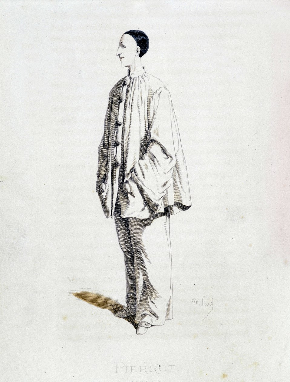 पिय्रोट "" मास्क्स एट बौफ़न्स "" (इतालवी कॉमेडी) से, मौरिस सैंड द्वारा पाठ और चित्र, ए। मैन्सौ द्वारा नक़्क़ाशी, जॉर्जेस सैंड, पेरिस द्वारा प्रस्तावना, मिशेल लेवी फ्रेरेस द्वारा मौरिस रेत