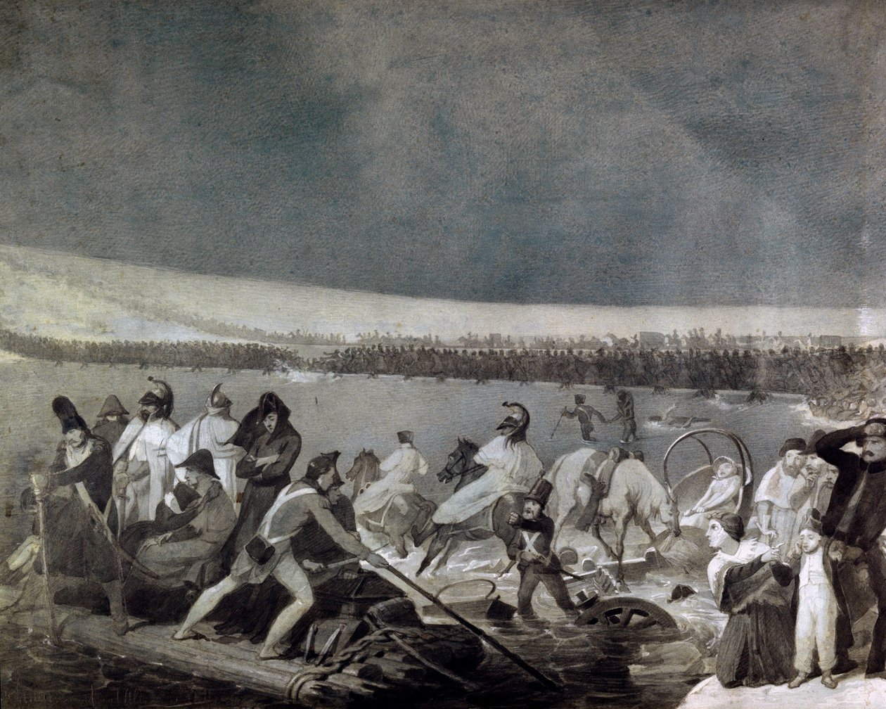 रूस से पीछे हटना (1812): "" 28 नवंबर को फ्रांसीसी सेना द्वारा बेरेसिना (बेरेज़िना) का मार्ग द्वारा मौरो कोंकोनी