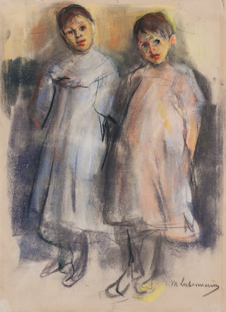 दो छोटी लड़कियां, c.1902 द्वारा मैक्स लिबरमैन