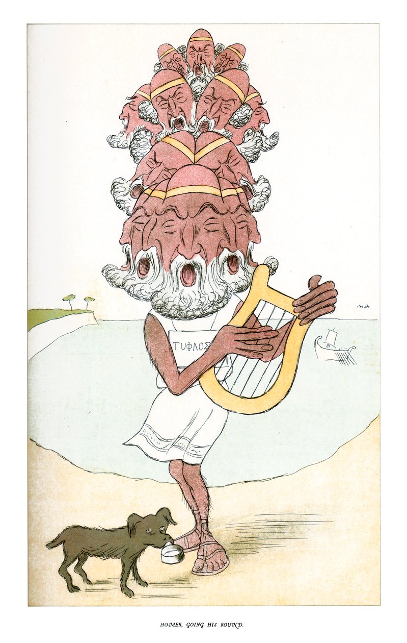 होमर, गोइंग हिज़ राउंड, 1904। द्वारा मैक्स बीरबोहम