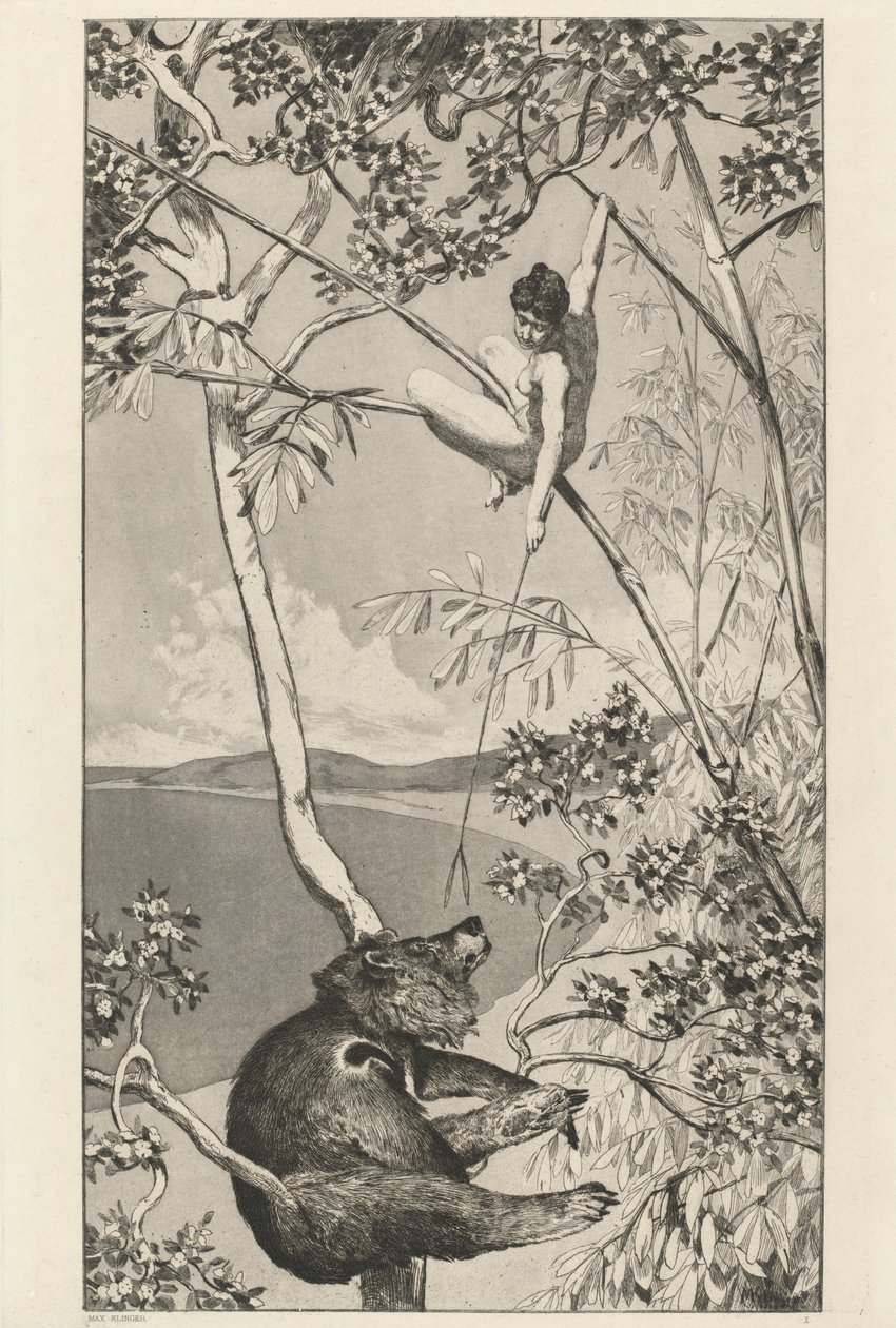 Bear and Elf Bär und Elfe: pl.1, 1881 में प्रकाशित। द्वारा मैक्स क्लिंगर