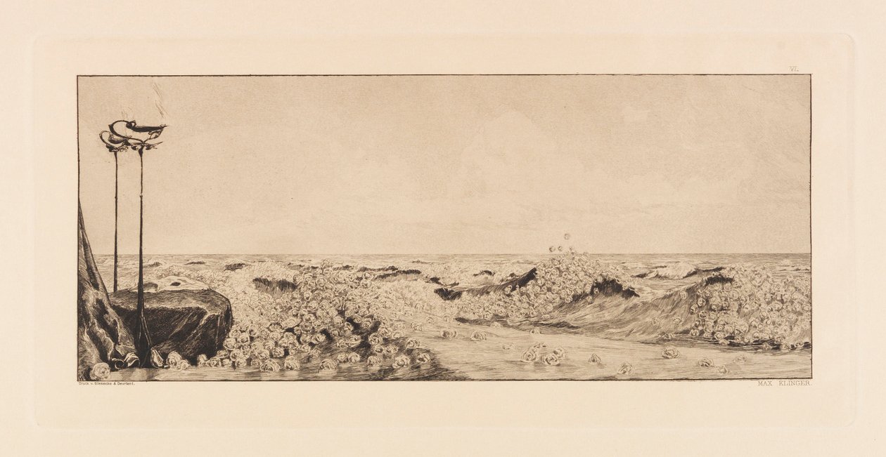 ओपस VI, पैराफ्रेज ऑन द फाइंडिंग ऑफ ए ग्लोव से, 1881। द्वारा मैक्स क्लिंगर