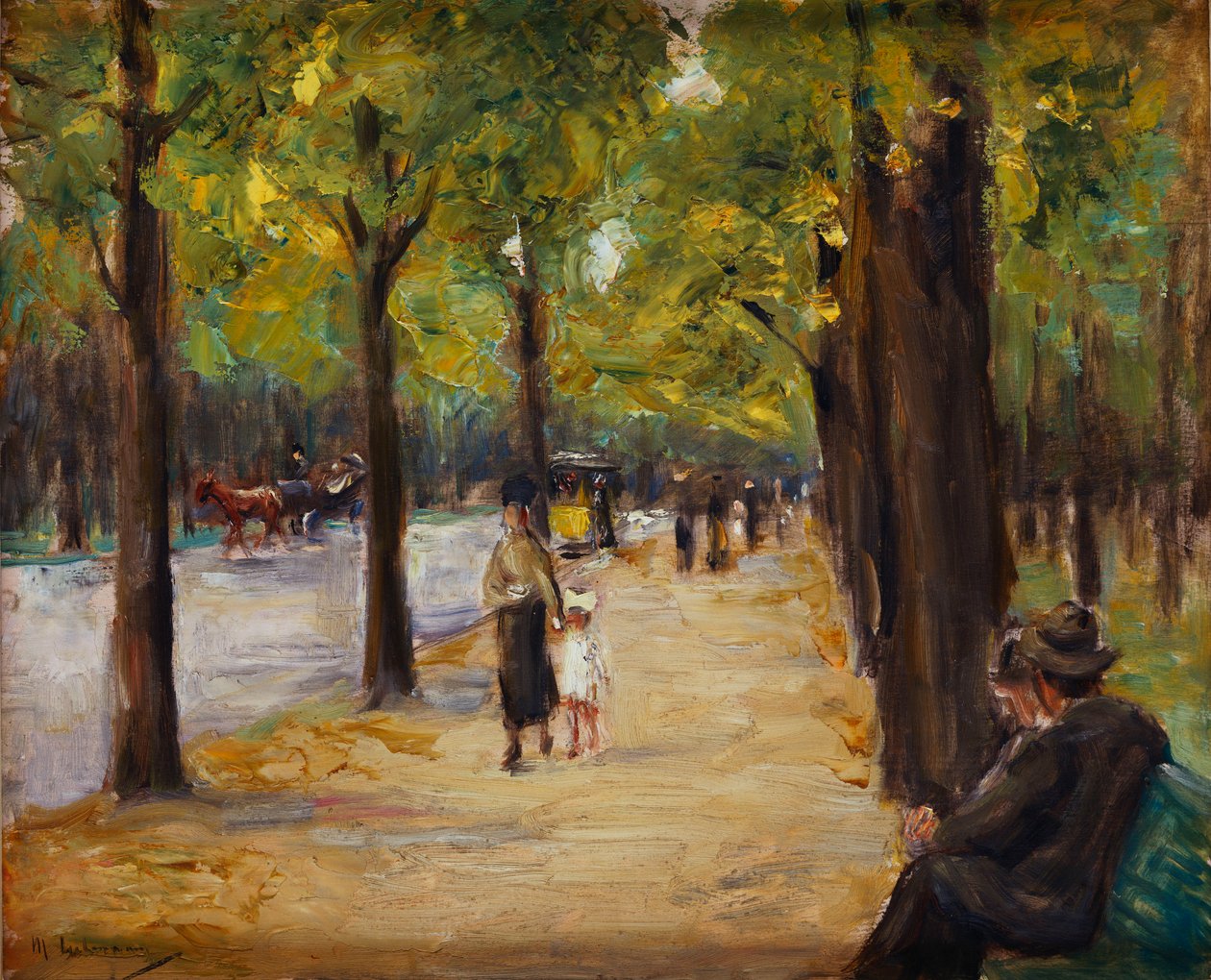 टियरगार्टन, बर्लिन में, c.1920 द्वारा मैक्स लिबरमैन