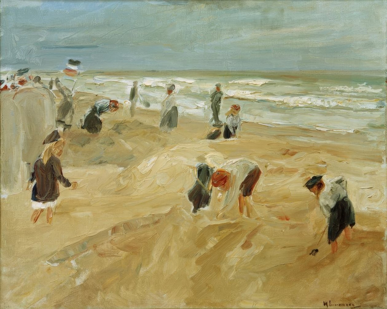 Noordwijk के बीच पर खेल रहे बच्चे (No में बीच का दृश्य द्वारा मैक्स लिबरमैन