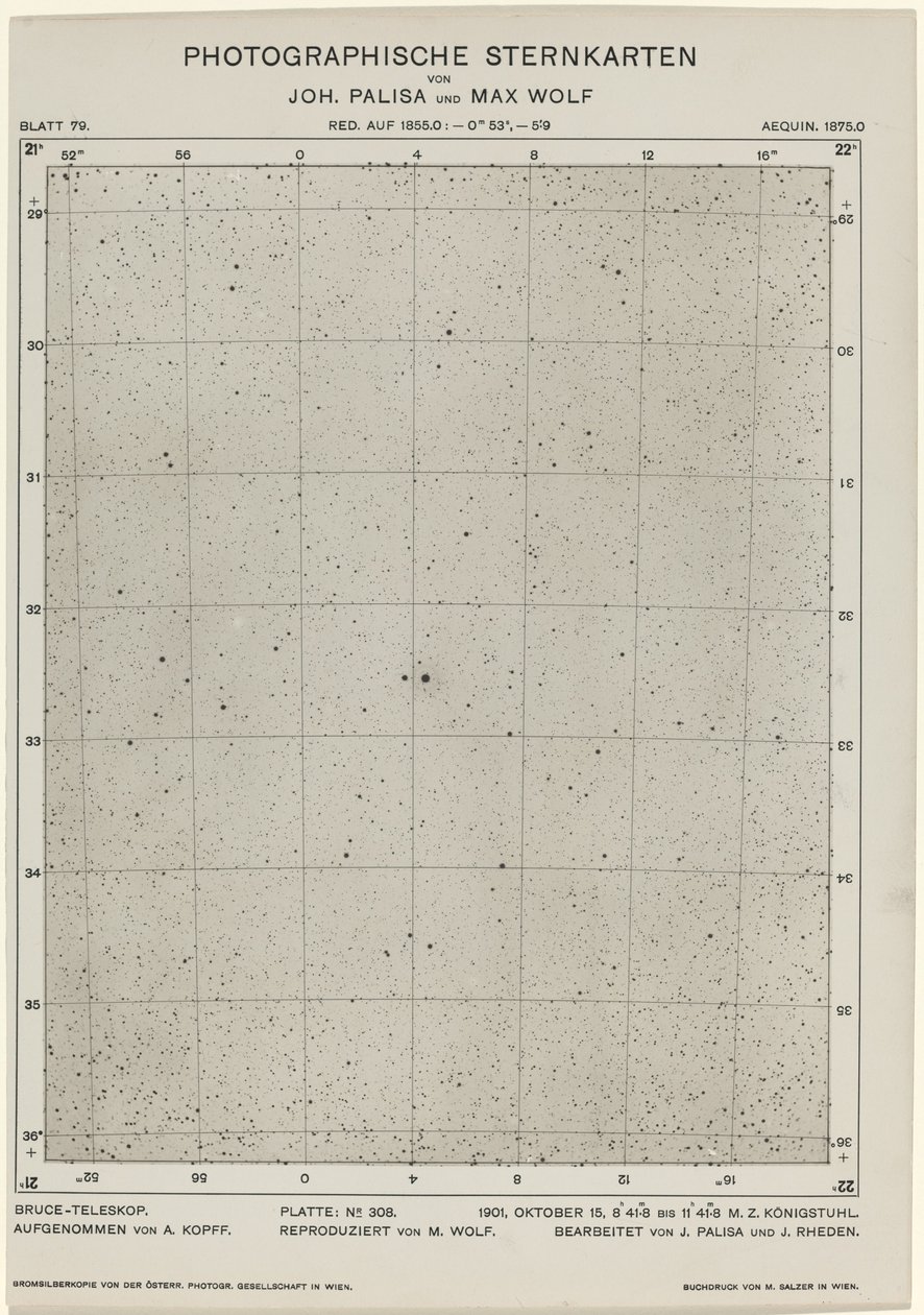 फोटोग्राफिक स्टार मैप्स (15 अक्टूबर, 1901) द्वारा मैक्स वुल्फ और जोह पालिसा