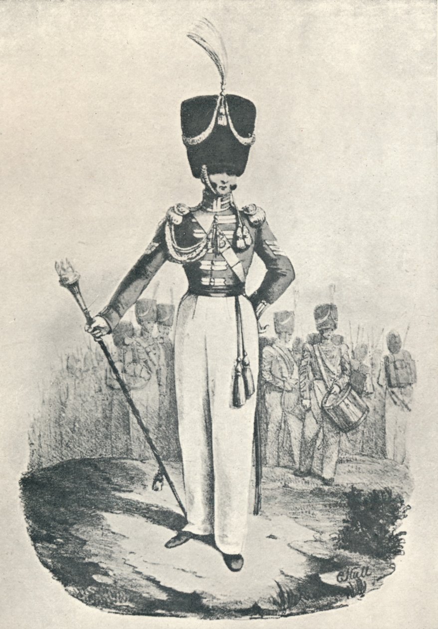 87 वीं रेजिमेंट या रॉयल आयरिश फ्यूसिलर, ड्रम मेजर 1828, 1828 1909 द्वारा मैक्सिम गौसी