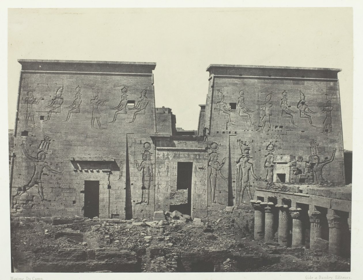ड्रमोस एट फिलोन्स, पिलोन्स, नूबिया में आइसिस का महान मंदिर, 184951, 1852 में छपा। द्वारा मैक्सिम डू कैंप