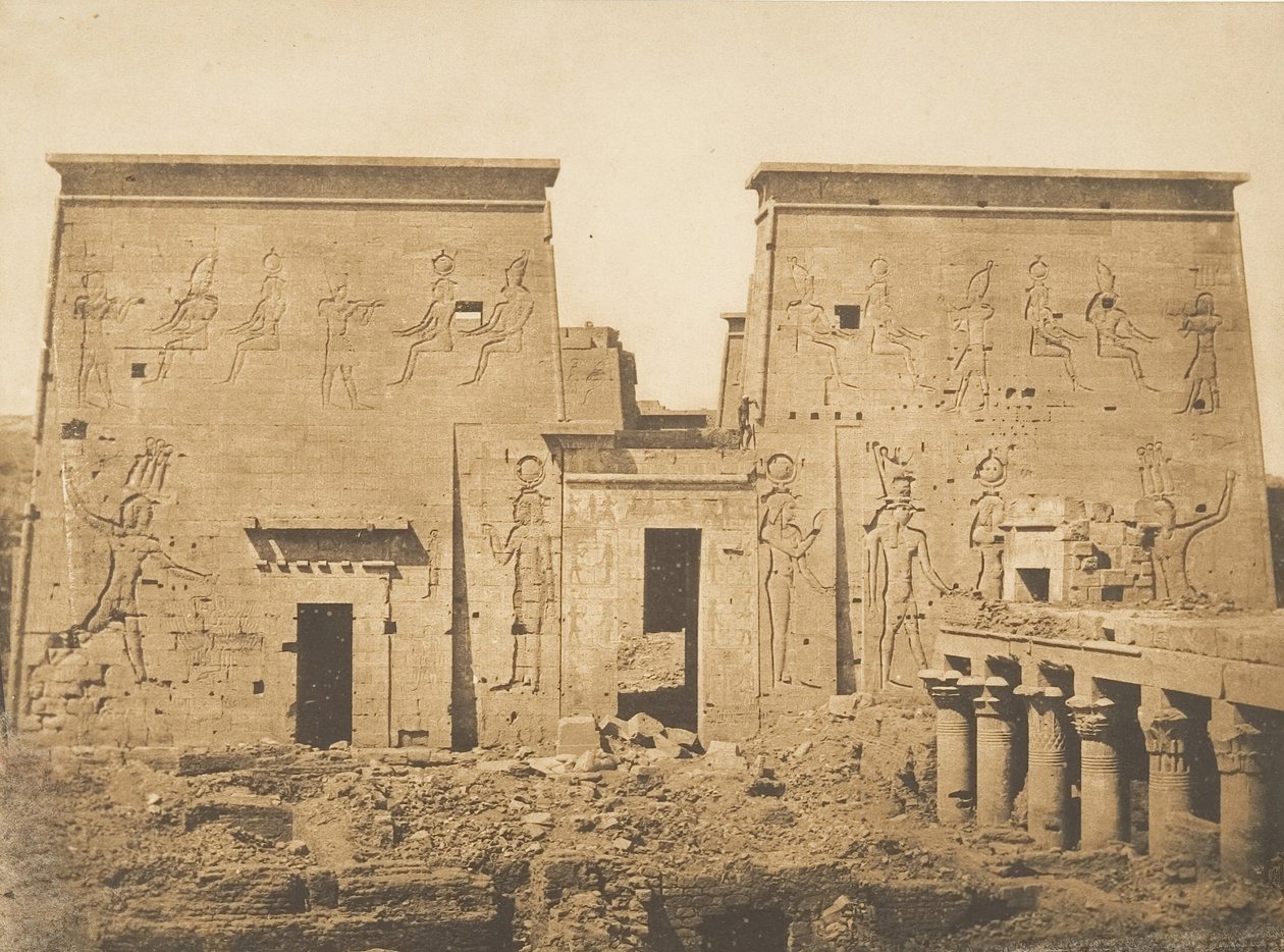 ड्रोमोस एट पाइलोन्स डू ग्रैंड टेंपल डी'इसिस, फिलै, 13 अप्रैल, 1850। द्वारा मैक्सिम डू कैंप