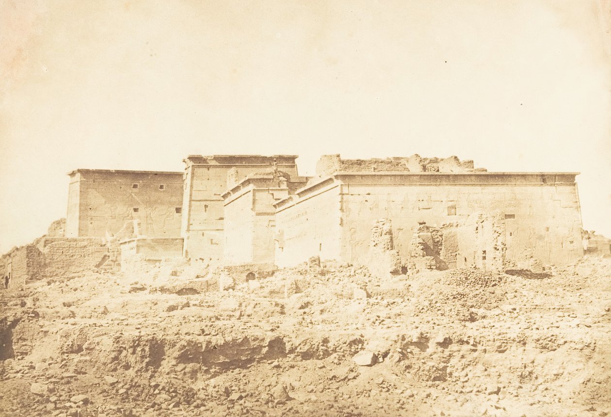 फिलै में आइसिस के मंदिर का परिसर - उत्तर से लिया गया दृश्य, अप्रैल 1850। द्वारा मैक्सिम डू कैंप