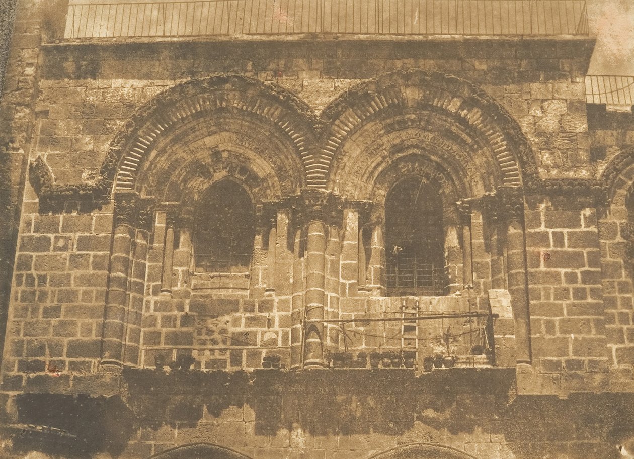 यरूशलेम नंबर 2 ऊपरी भाग, अगस्त 1850 में चर्च ऑफ द होली सेपुलचर का मुखौटा। द्वारा मैक्सिम डू कैंप