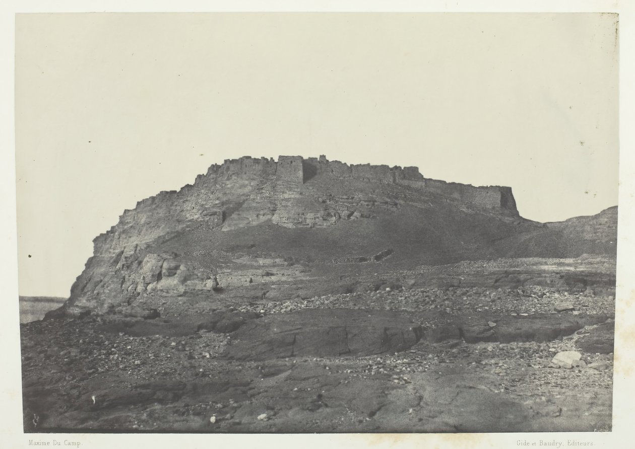 इब्रीम प्राचीन प्रेममिस का किला, दक्षिण से देखें, नूबिया, 184951, 1852 में छपा। द्वारा मैक्सिम डू कैंप